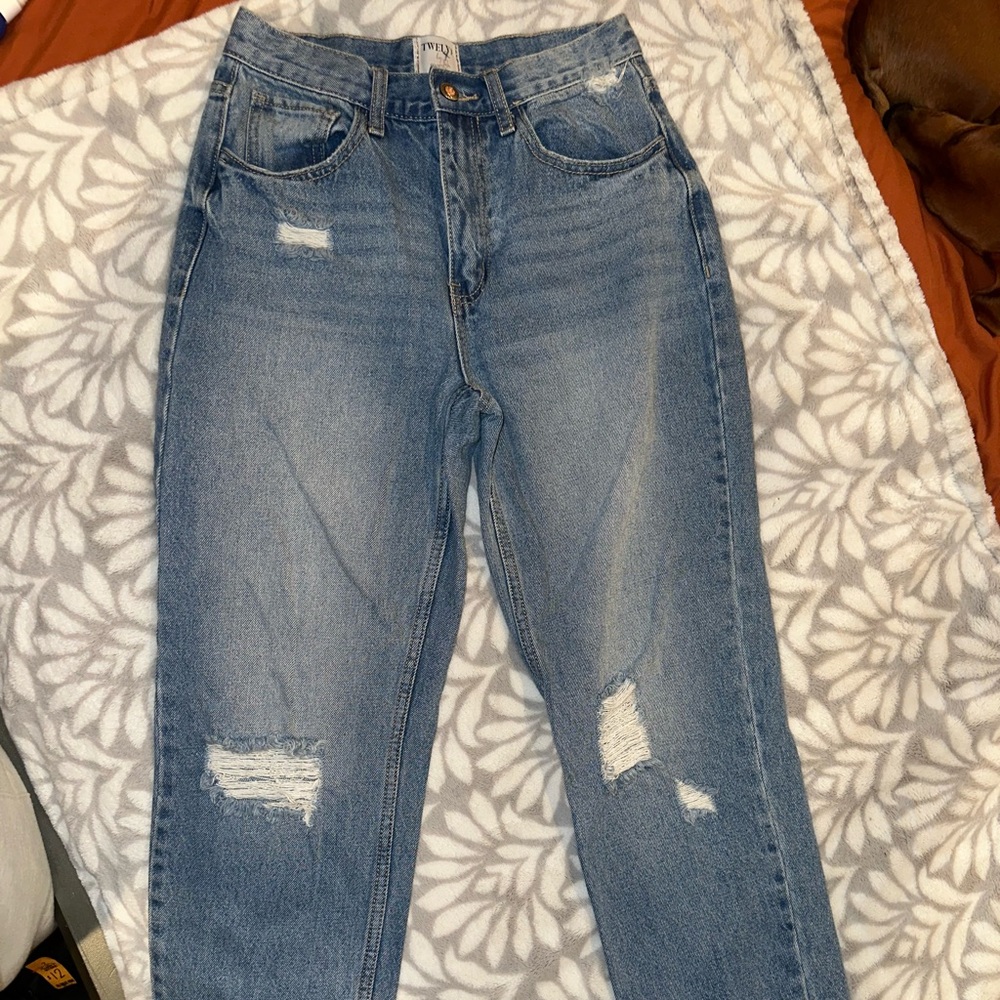 Classic Blue Distressed Women's Jeans